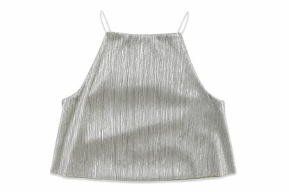 Womens UK Size 8 ASOS Silver Basic Tank