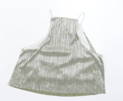 Womens UK Size 8 ASOS Silver Basic Tank