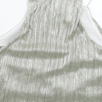 Womens UK Size 8 ASOS Silver Basic Tank