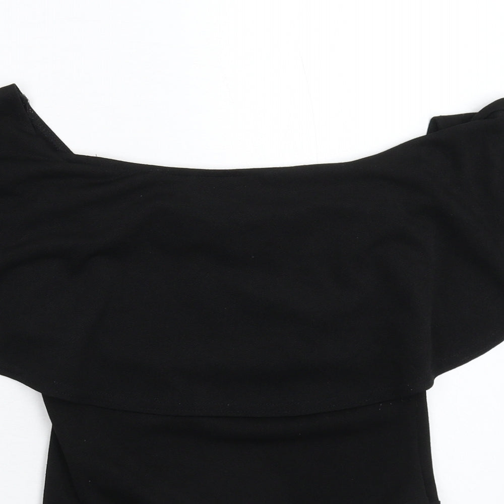 Club L Womens Black   Bodysuit One-Piece Size 6