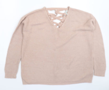 Womens UK Size S Peacocks Pink Pullover Jumper