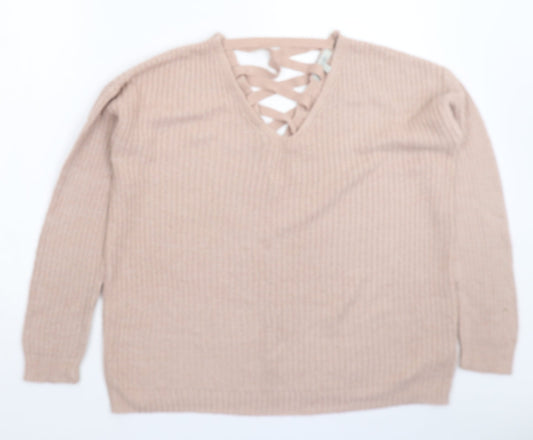 Womens UK Size S Peacocks Pink Pullover Jumper