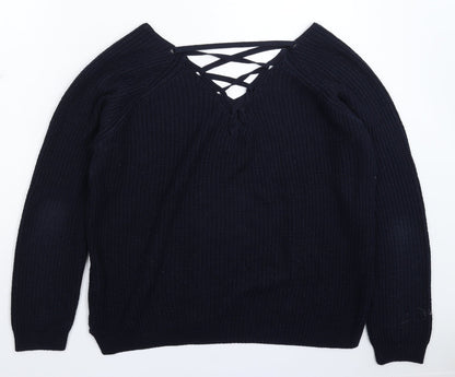 F&F Womens Blue  Knit Pullover Jumper Size 12