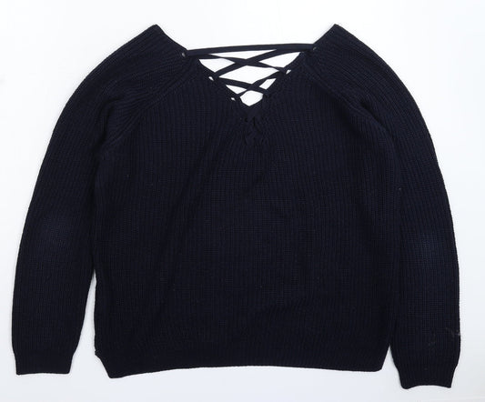 F&F Womens Blue  Knit Pullover Jumper Size 12