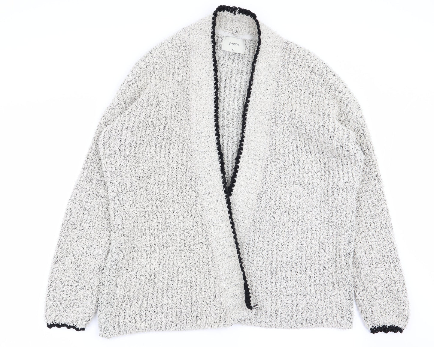 Womens UK Size M Papaya Grey Cardigan Jumper