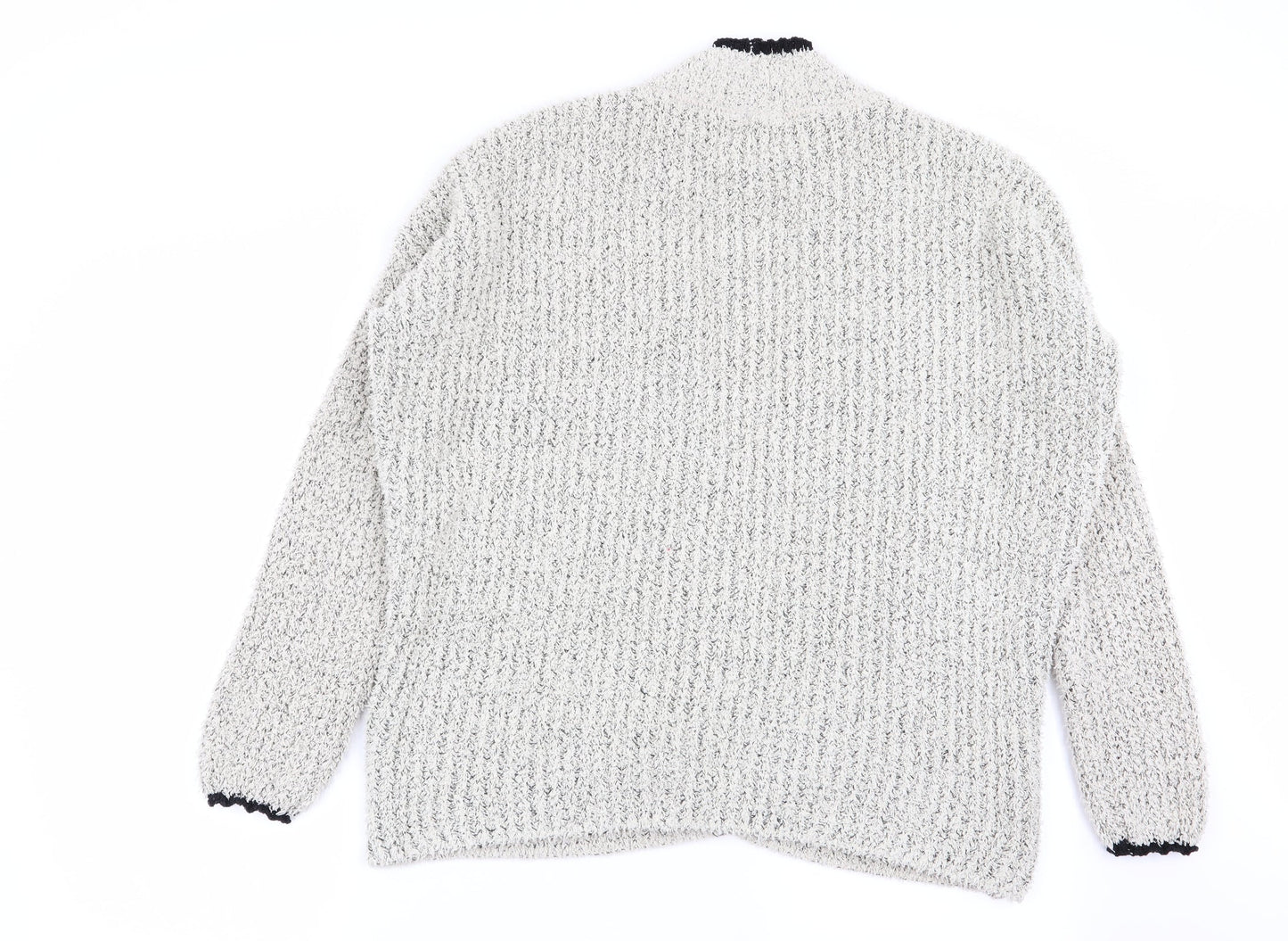 Womens UK Size M Papaya Grey Cardigan Jumper