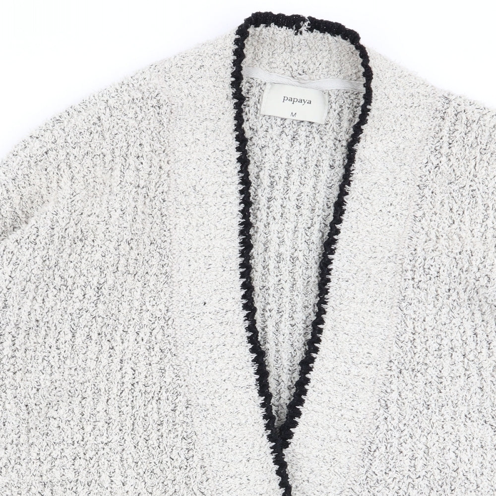 Womens UK Size M Papaya Grey Cardigan Jumper