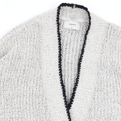 Womens UK Size M Papaya Grey Cardigan Jumper