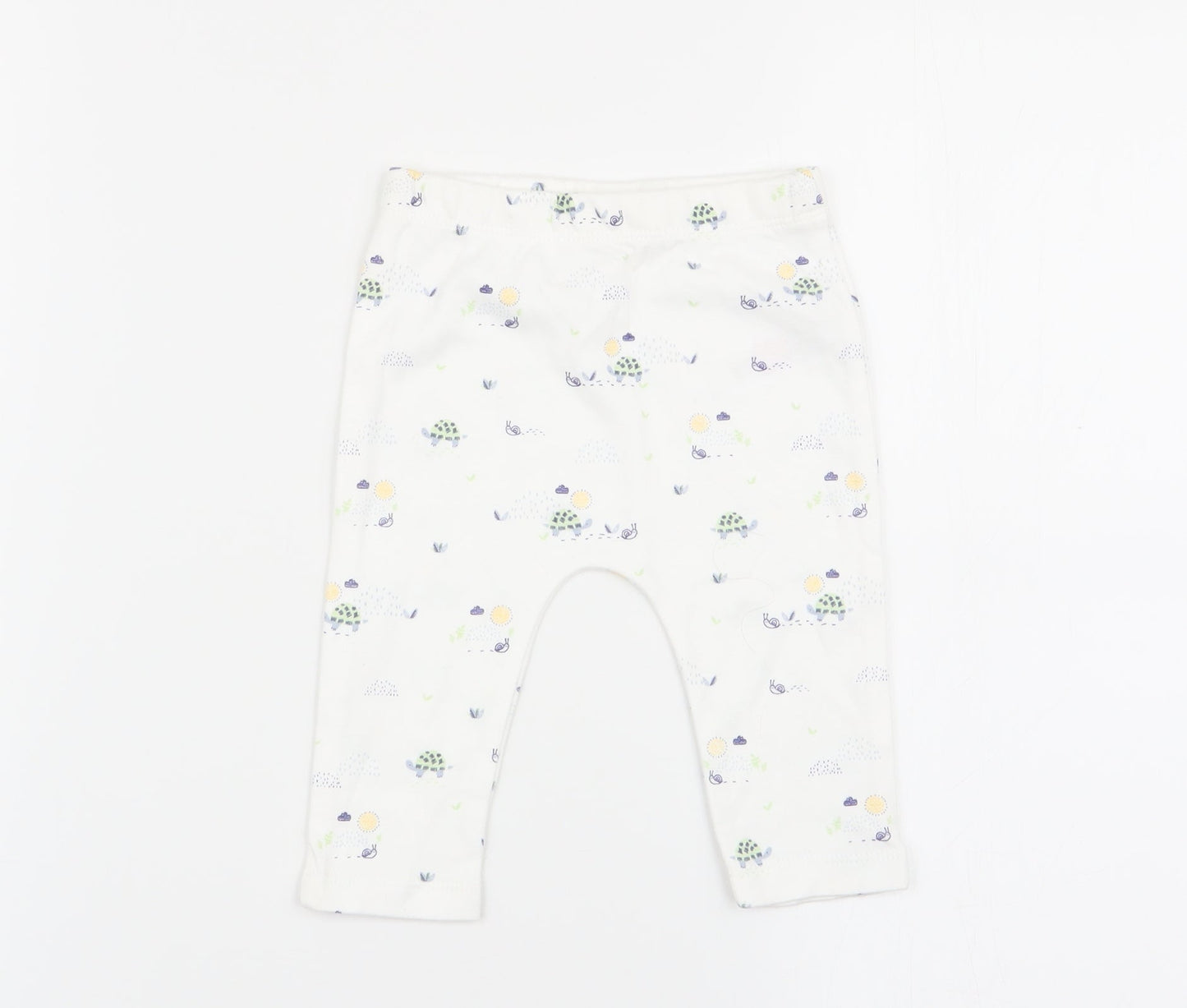 fred and flo Boys White Animal Print  Jogger Trousers Size 3-6 Months  - leggings