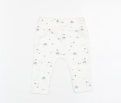 fred and flo Boys White Animal Print  Jogger Trousers Size 3-6 Months  - leggings