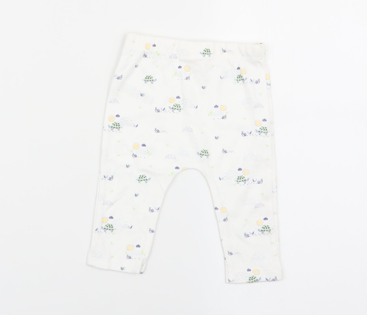 fred and flo Boys White Animal Print  Jogger Trousers Size 3-6 Months  - leggings
