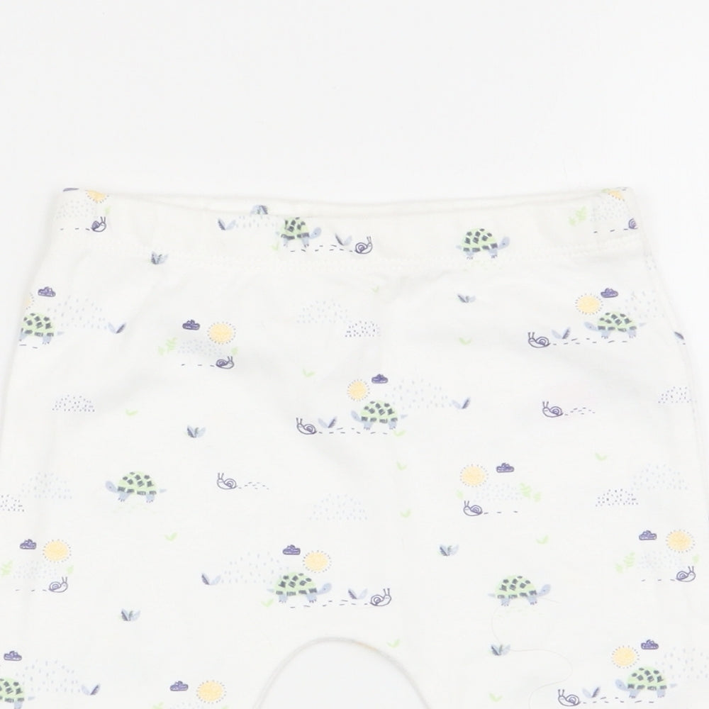 fred and flo Boys White Animal Print  Jogger Trousers Size 3-6 Months  - leggings