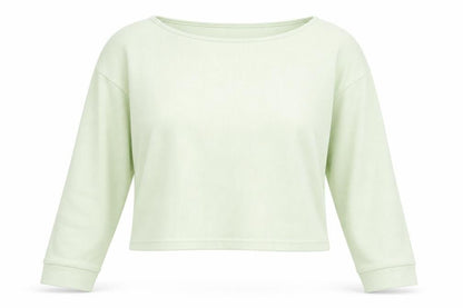 Front view of Nasty Gal women’s green basic t-shirt, size UK 12