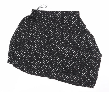 Primark Womens Black Polka Dot  Flare Skirt Size 12  - Stretch waistband