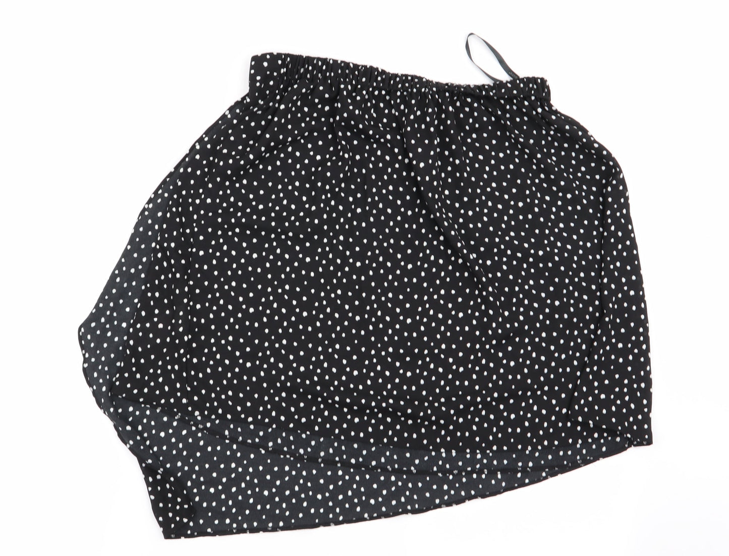 Primark Womens Black Polka Dot  Flare Skirt Size 12  - Stretch waistband