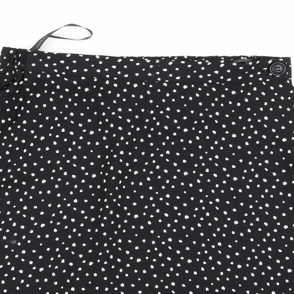 Primark Womens Black Polka Dot  Flare Skirt Size 12  - Stretch waistband