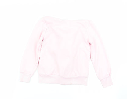 happy house Girls Pink Floral  Full Zip Jumper Size 6-7 Years