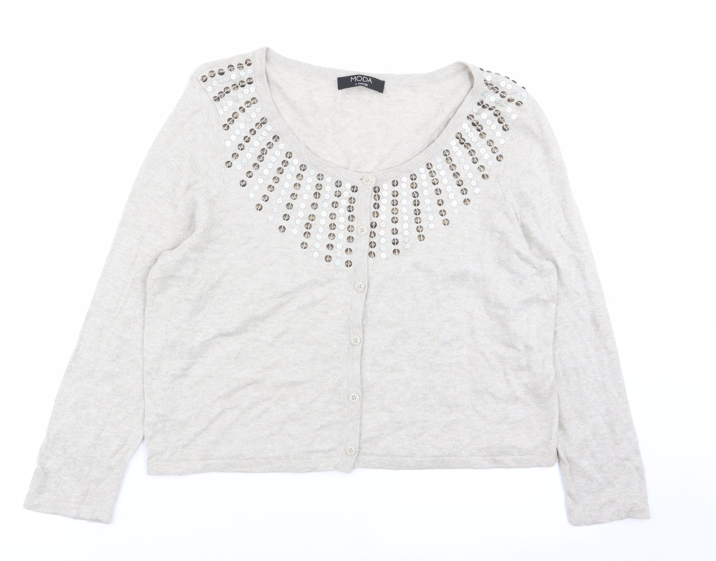 Asda George Womens Beige   Cardigan Jumper Size 12
