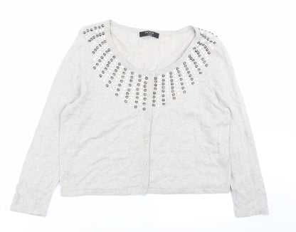 Asda George Womens Beige   Cardigan Jumper Size 12