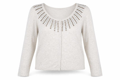 Womens UK Size 12 Asda George Beige Cardigan Jumper