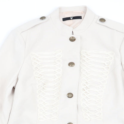 Close-up detail of Very women’s pink jacket blazer, size UK 16