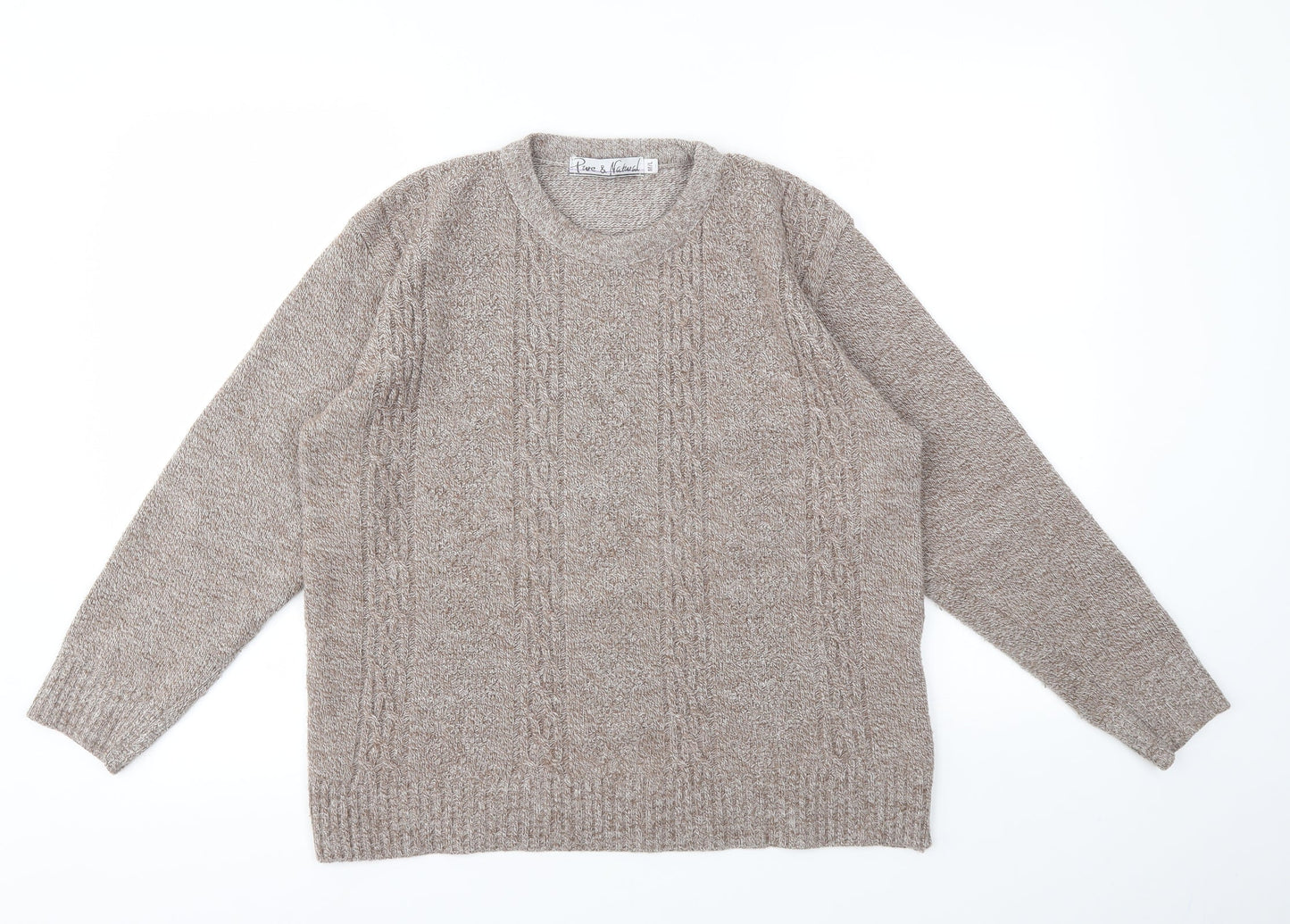 Womens UK Size M Pure & Natural Brown Pullover Jumper