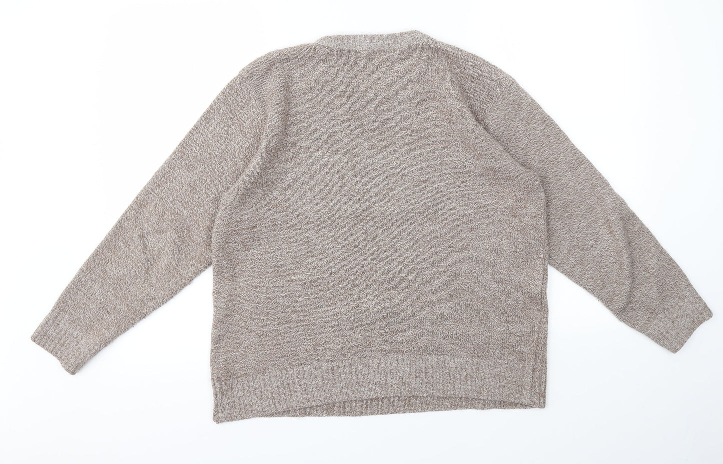 Womens UK Size M Pure & Natural Brown Pullover Jumper