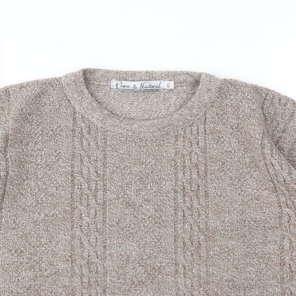 Womens UK Size M Pure & Natural Brown Pullover Jumper