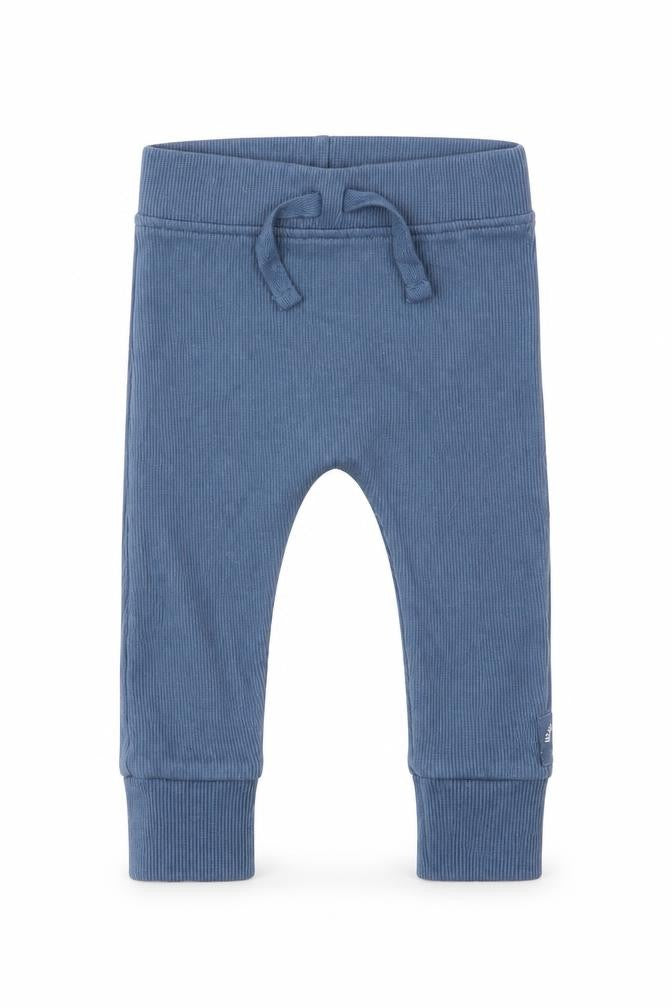 Front view of George boys’ blue capri trousers, size 3-6, months