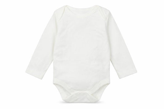 Front view of F&F Baby White Babygrow One-Piece, size 3-6, Months