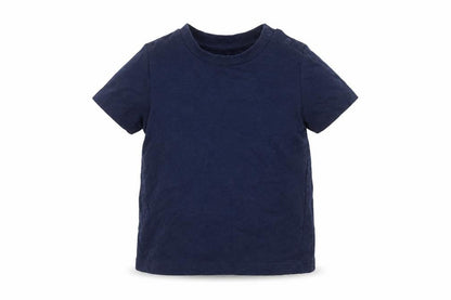 Front view of F&F boys’ blue basic t-shirt, size 6-9, months