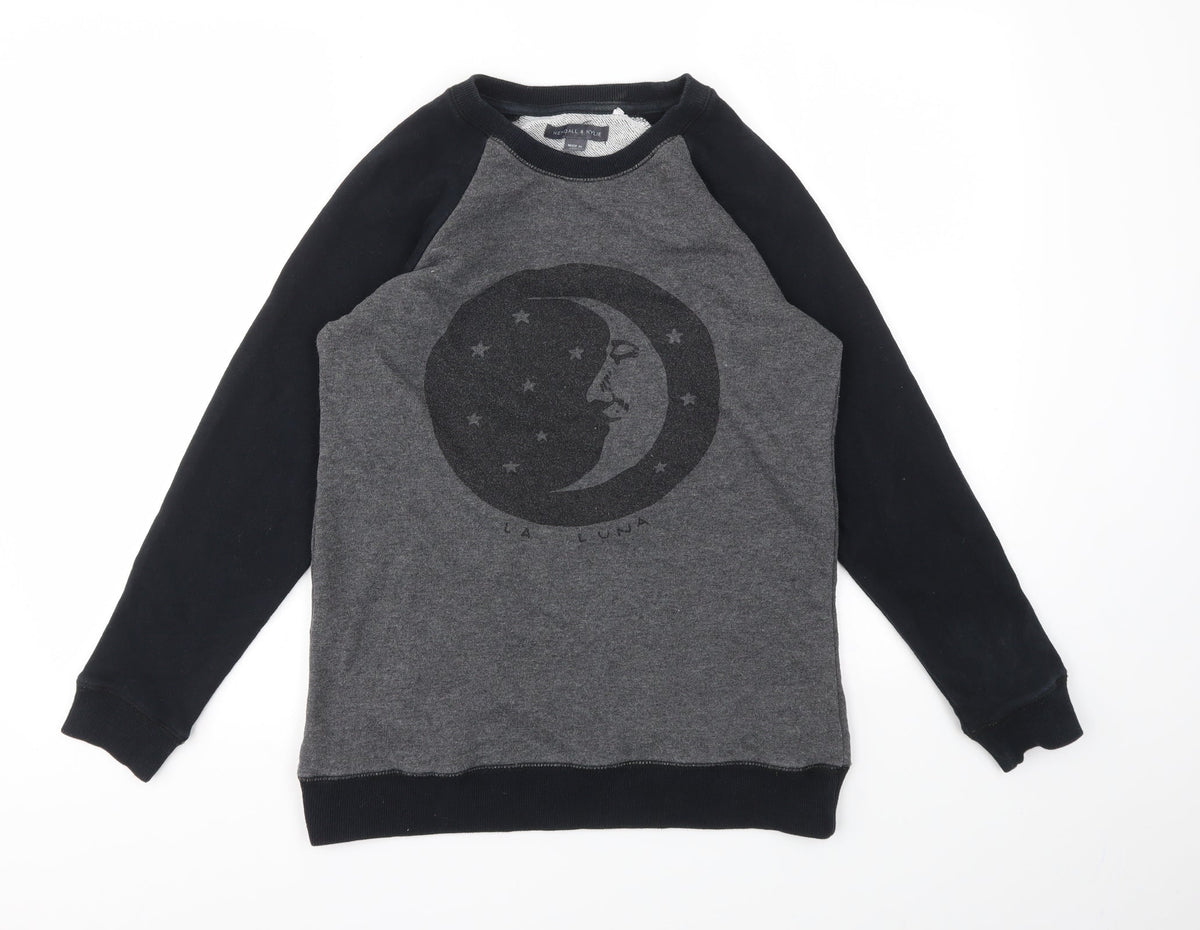 Additional front view of Kendall And Kylie women’s grey jumper, size XS
