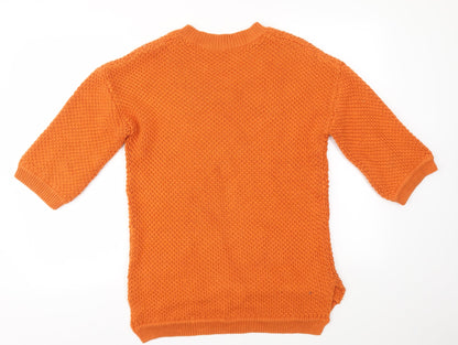 Back view of Marks & Spencer women’s orange pullover sweatshirt, size UK 8