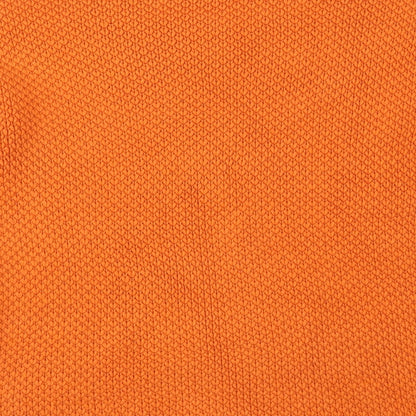Brand and care label for Marks & Spencer women’s orange pullover sweatshirt, size UK 8