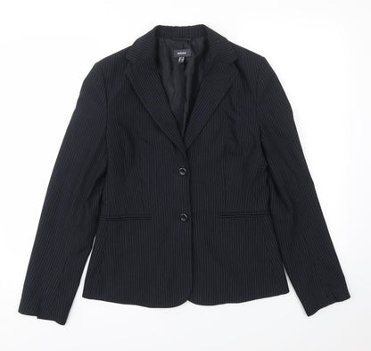 Mexx Womens Black Striped  Jacket Blazer Size 12