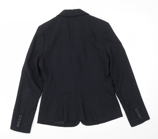 Mexx Womens Black Striped  Jacket Blazer Size 12