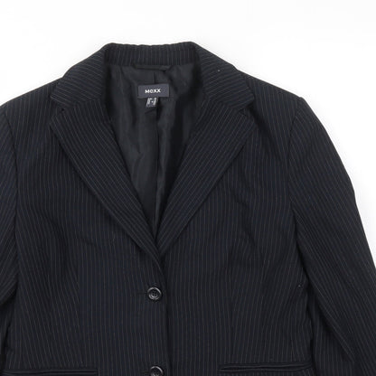 Mexx Womens Black Striped  Jacket Blazer Size 12