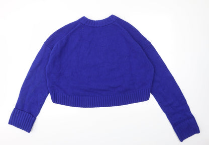 Womens UK Size M Preworn Blue Pullover Jumper