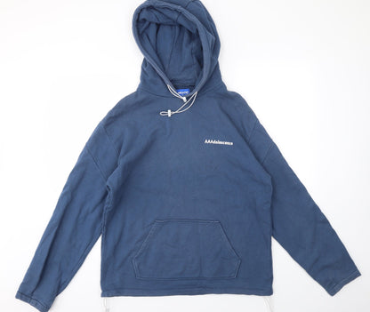 Additional front view of AT NEATO men’s blue pullover hoodie, size S