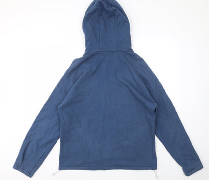Back view of AT NEATO men’s blue pullover hoodie, size S