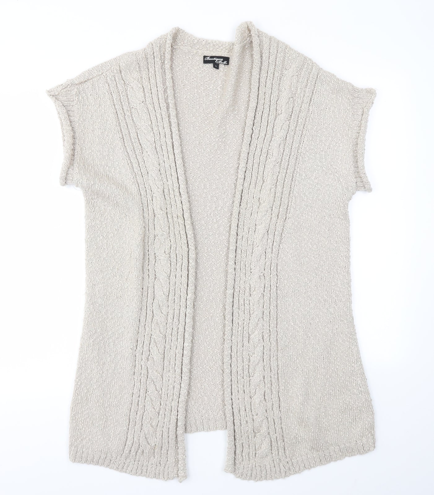 Boutique Belle Womens Beige   Cardigan Jumper Size L