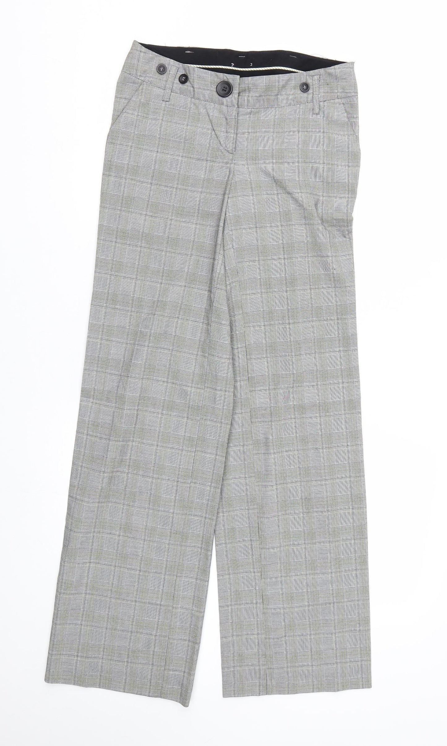 ETHEL AUSTIN Womens Grey Plaid  Trousers  Size 6 L30 in