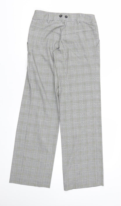 ETHEL AUSTIN Womens Grey Plaid  Trousers  Size 6 L30 in