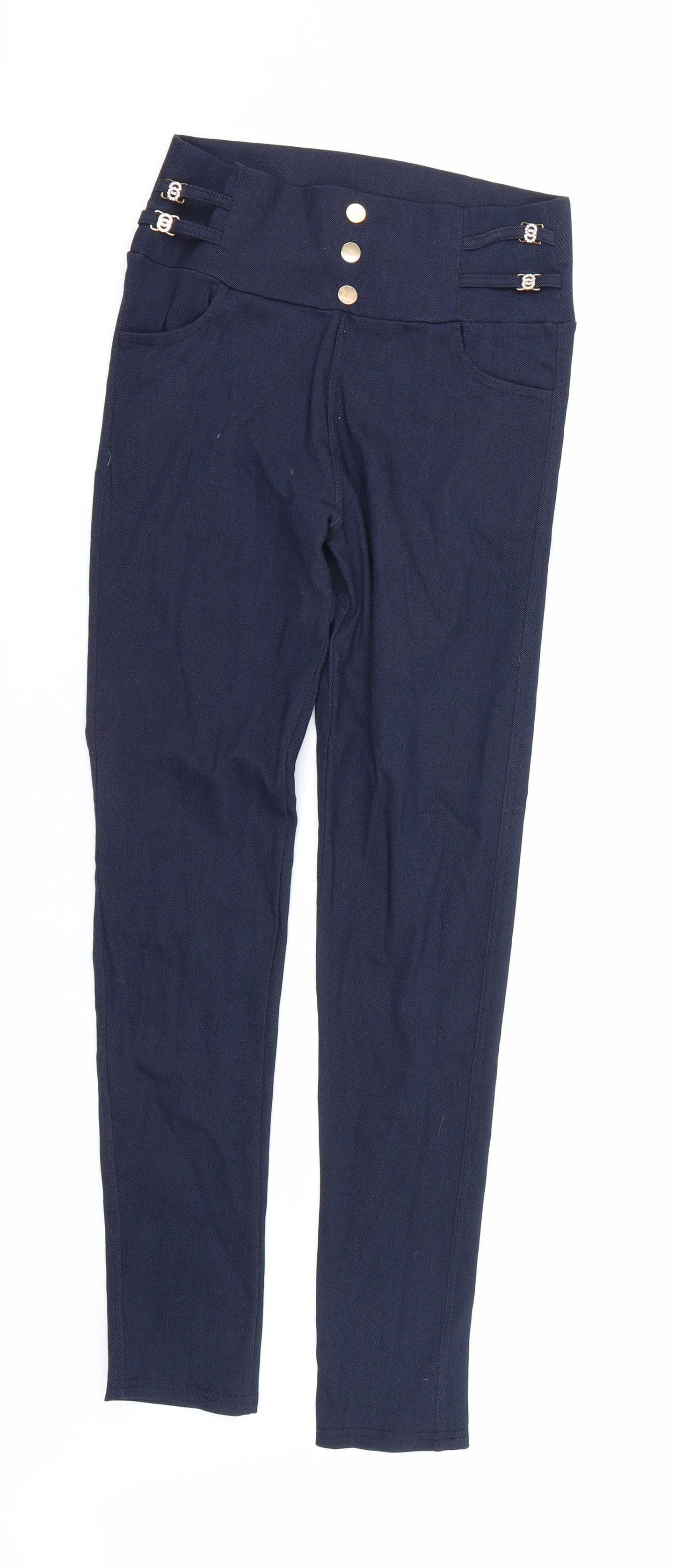 Womens UK Size L Preworn  Capri Blue Leggings