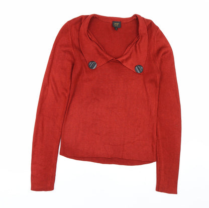 Womens UK Size S POP Red Pullover Jumper