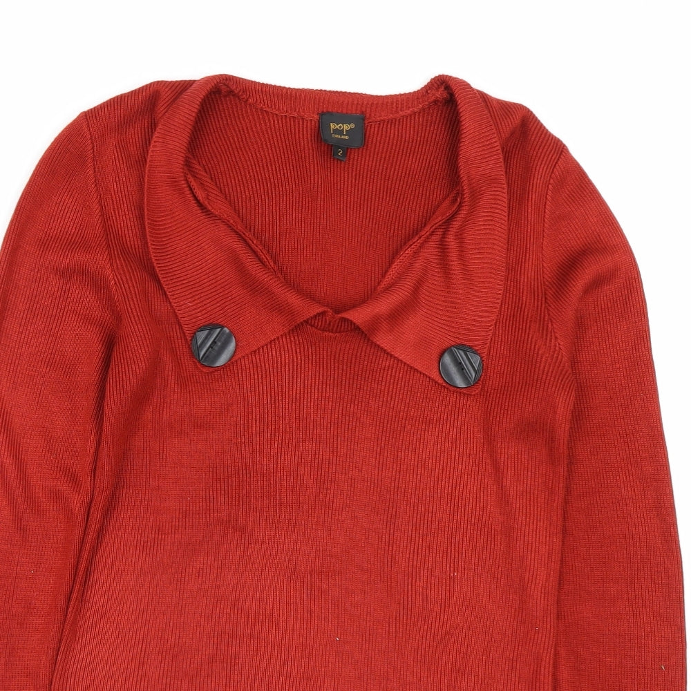 Womens UK Size S POP Red Pullover Jumper