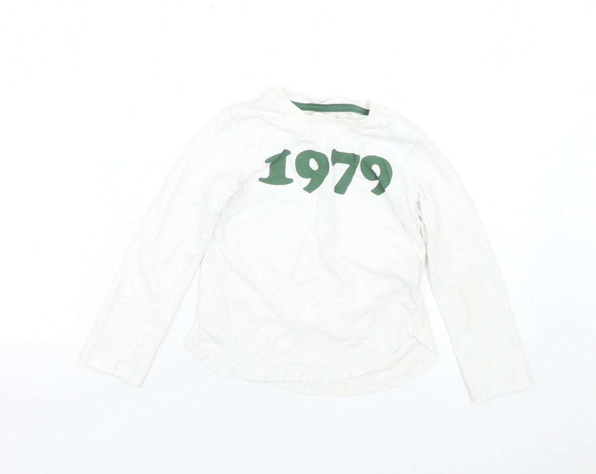 Additional front view of Next boys’ white basic t-shirt, size 5, years
