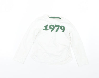 Additional front view of Next boys’ white basic t-shirt, size 5, years