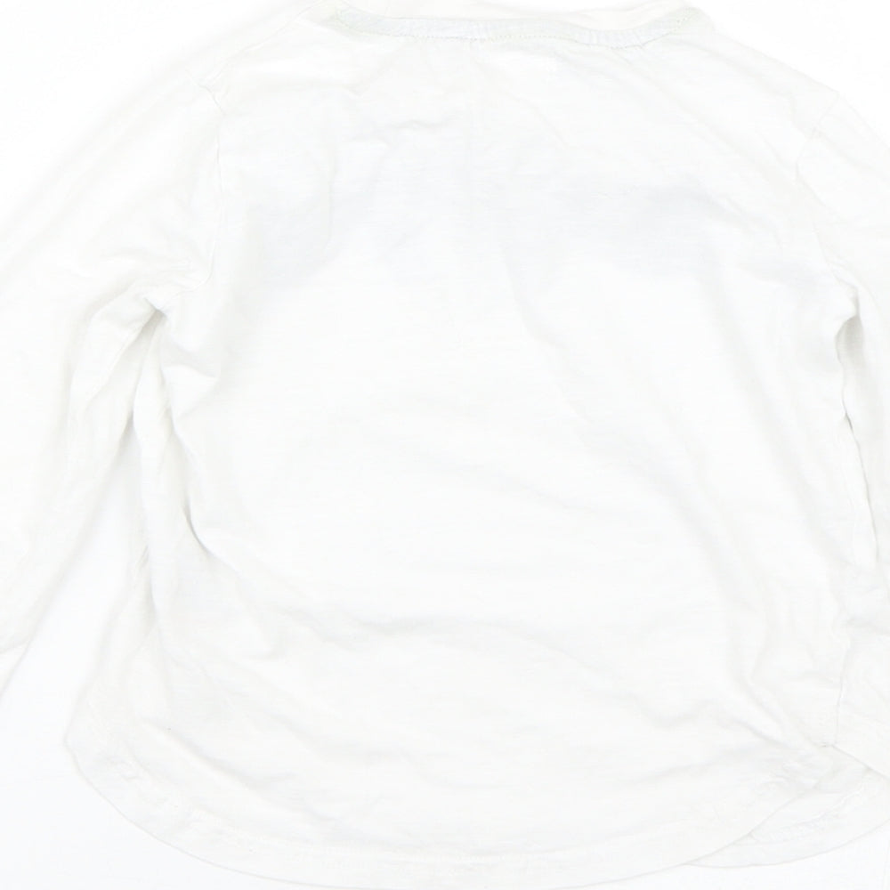 Brand and care label for Next boys’ white basic t-shirt, size 5, years