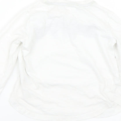 Brand and care label for Next boys’ white basic t-shirt, size 5, years